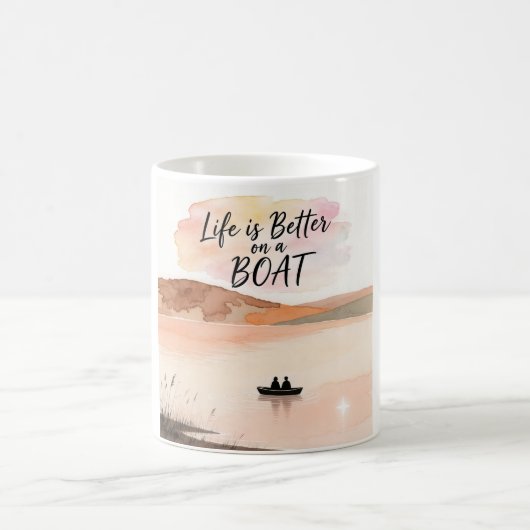 Das Leben ist besser auf einem Boot Kaffeetasse (Mittel)