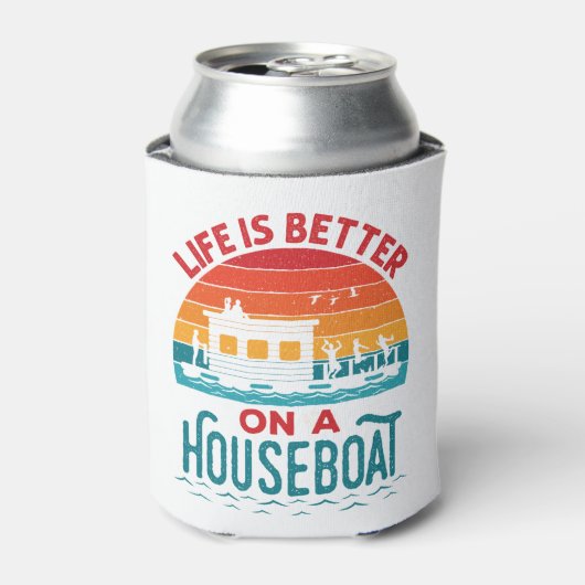 Das Leben ist besser auf einem Housebootboot Dosenkühler (Kanne Vorderseite)