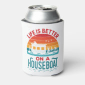 Das Leben ist besser auf einem Housebootboot Dosenkühler (Kanne Rückseite)