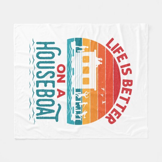 Das Leben ist besser auf einem Housebootboot Fleecedecke (Vorderseite (Horizontal))