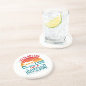 Das Leben ist besser auf einem Housebootboot Getränkeuntersetzer (Seite)