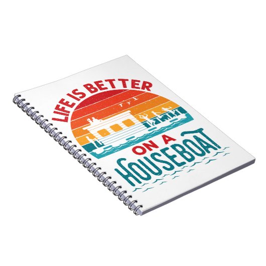 Das Leben ist besser auf einem Housebootboot Notizblock (Rechte Seite)