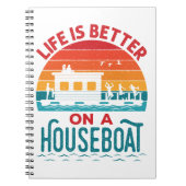 Das Leben ist besser auf einem Housebootboot Notizblock (Vorderseite)