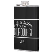 Das Leben ist besser auf Golfkurs Zitat Mit Monogr Flachmann (Links)