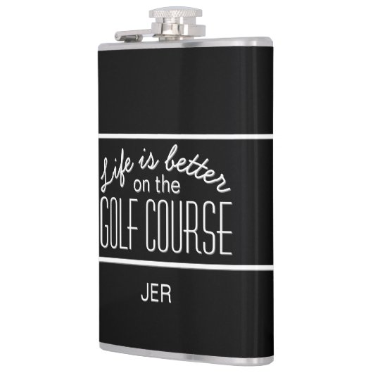 Das Leben ist besser auf Golfkurs Zitat Mit Monogr Flachmann (Links)