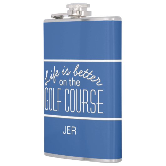 Das Leben ist besser auf Golfkurs Zitat Mit Monogr Flachmann (Links)