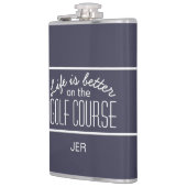 Das Leben ist besser auf Golfkurs Zitat Mit Monogr Flachmann (Links)