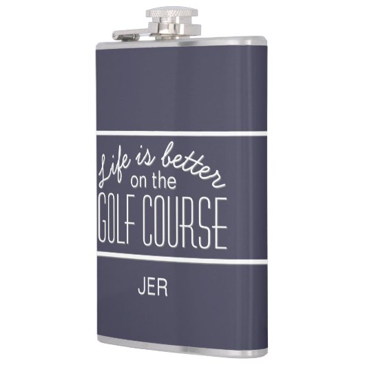 Das Leben ist besser auf Golfkurs Zitat Mit Monogr Flachmann (Links)