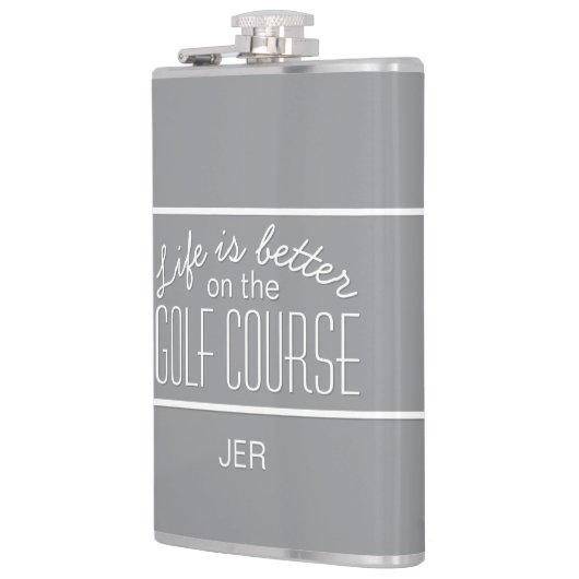 Das Leben ist besser auf Golfkurs Zitat Monogram G Flachmann (Links)