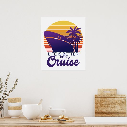 Das Leben ist besser auf Kreuzfahrten Familienurla Poster (Küche)