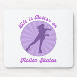 Das Leben ist besser auf Roller-Skaten Lila Sunset Mousepad