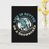 Das Leben ist besser auf Snowboard Funny Gift Karte (Gelbe Blume)