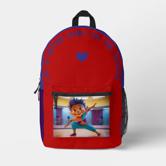 Das Leben ist besser... Bedruckter Rucksack (Vorderseite)