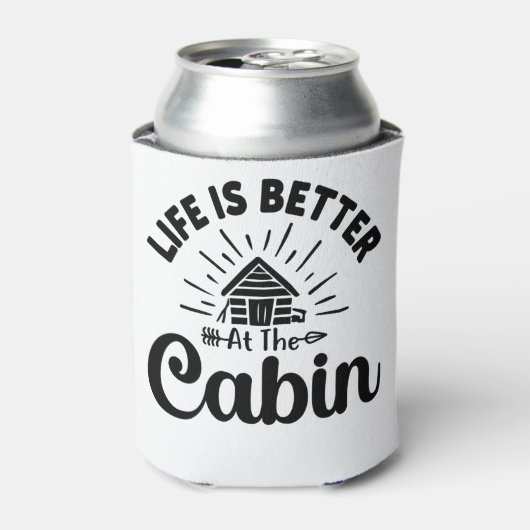 Das Leben ist besser bei einem lustigen Zitat der  Dosenkühler (Kanne Vorderseite)