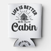 Das Leben ist besser bei einem lustigen Zitat der  Dosenkühler (Vorderseite)