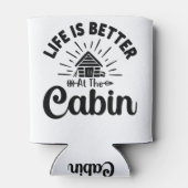 Das Leben ist besser bei einem lustigen Zitat der  Dosenkühler (Rückseite)