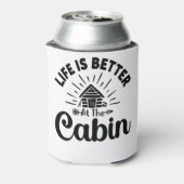 Das Leben ist besser bei einem lustigen Zitat der  Dosenkühler (Kanne Rückseite)