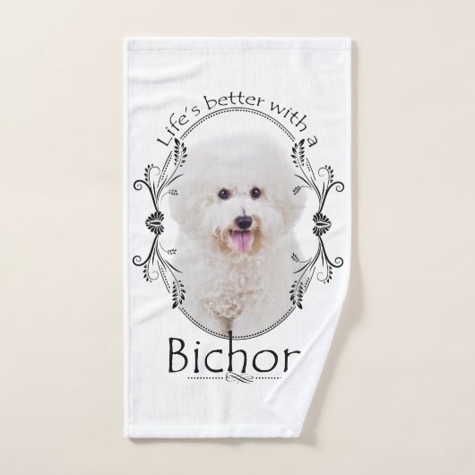 Das Leben ist besser Bichon Bath Handtuch Set (Handtuch)
