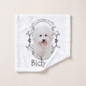 Das Leben ist besser Bichon Bath Handtuch Set (Waschlappen)