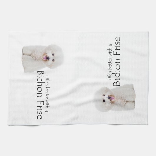 Das Leben ist besser Bichon Küchentuch (Horizontal)