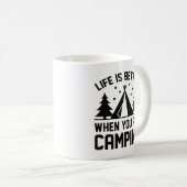 Das Leben ist besser Camping Kaffeetasse (VorderseiteRechts)