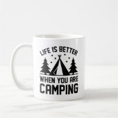 Das Leben ist besser Camping Kaffeetasse (Links)