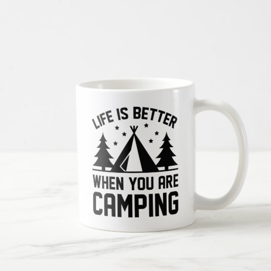 Das Leben ist besser Camping Kaffeetasse (Rechts)