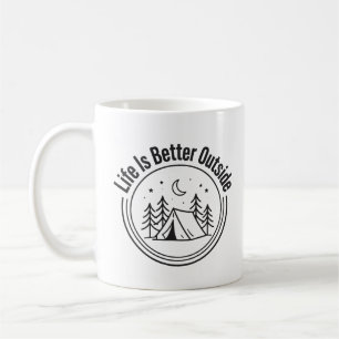 Das Leben ist besser draußen Camping Nacht Design Kaffeetasse