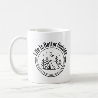 Das Leben ist besser draußen Camping Nacht Design Kaffeetasse