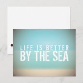 Das Leben ist besser durch die Sea Beach Landschaf Postkarte (Vorne/Hinten)