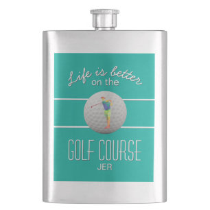 Das Leben ist besser Golf polygonaler Golfer Initi Flachmann