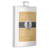 Das Leben ist besser Golfspielen Mit Monogramm Gel Flachmann (Rechts)