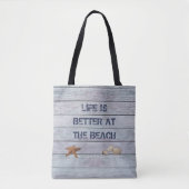 Das Leben ist besser / ich wäre lieber am Strand Tasche (Vorderseite)