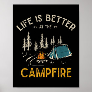 Das Leben ist besser im Campfire Funny Camper Camp Poster