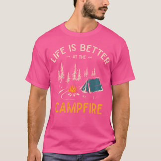 Das Leben ist besser im Campfire Funny Camper Camp T-Shirt