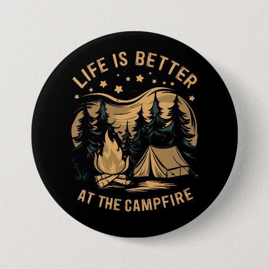 Das Leben ist besser im Campingplatz Camp-Camping Button (Vorderseite)