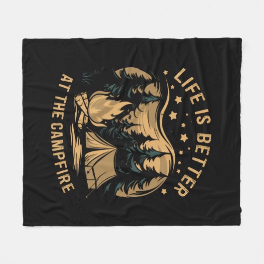 Das Leben ist besser im Campingplatz Camp-Camping Fleecedecke (Vorderseite (Horizontal))