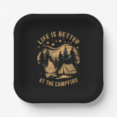 Das Leben ist besser im Campingplatz Camp-Camping Pappteller (Vorderseite)