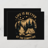 Das Leben ist besser im Campingplatz Camp-Camping Postkarte (Vorne/Hinten)