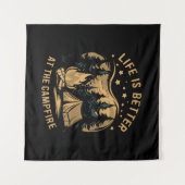 Das Leben ist besser im Campingplatz Camp-Camping Wandteppich (Vorderseite (Horizontal))