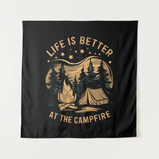 Das Leben ist besser im Campingplatz Camp-Camping Wandteppich (Vorderseite)