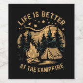 Das Leben ist besser im Campingplatz Camp-Camping Weinetikett (Einzelnes Label)