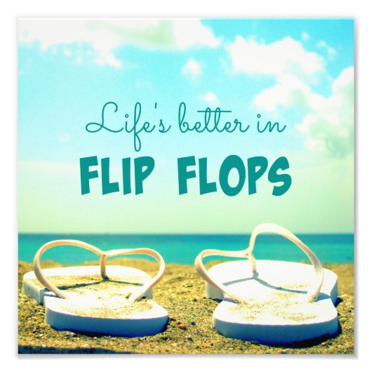 Das Leben ist besser im Flip Flops Beach Foto (Vorne)