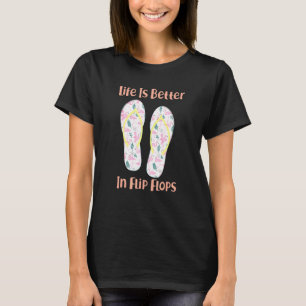 Das Leben ist besser im Flip Sommerurlaub Flamingo T-Shirt