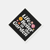 Das Leben ist besser im Garten - Zinnia Blume Serviette (Ecke)