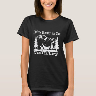 Das Leben ist besser im Land Backwoods Camping Wan T-Shirt