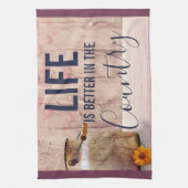 Das Leben ist besser im Land Zitat mit Milch kann Geschirrtuch (Vertikal)