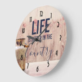 Das Leben ist besser im Land Zitat mit Milch kann Große Wanduhr (Winkel)