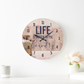 Das Leben ist besser im Land Zitat mit Milch kann Große Wanduhr (Zuhause)