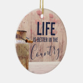 Das Leben ist besser im Land Zitat mit Milch kann Keramik Ornament (Rechts)